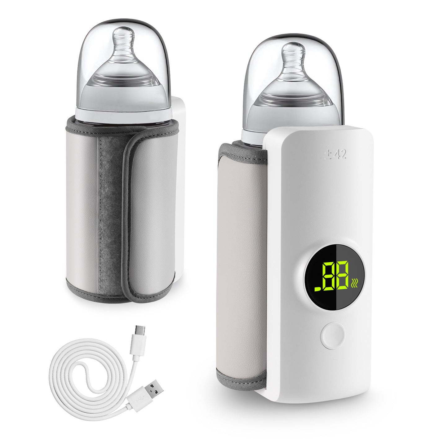 Calentador de Biberones Portátil Nómada™ - Precisión Digital y Carga USB